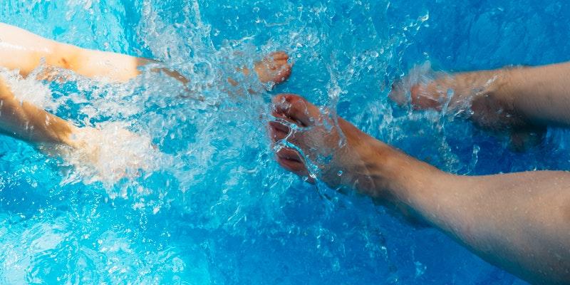 What is a Self-Cleaning Swim Spa? swimming feet
