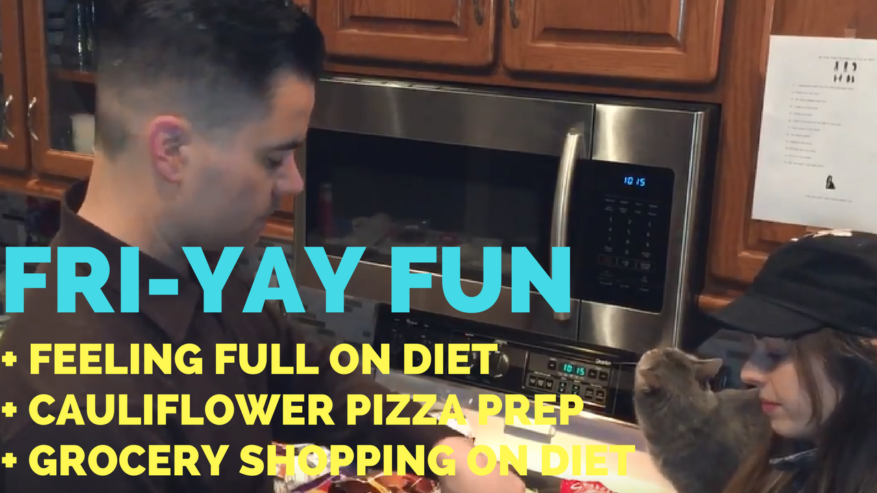 Feeling Full on Diet + Cauliflower Pizza Prep + Back Workout + Grocery Shopping