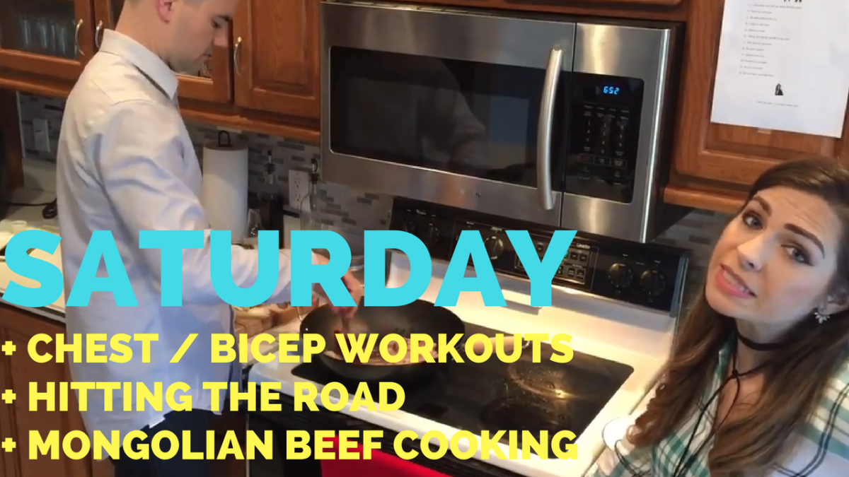 Cooking Eggs + Cable Chest Flyes + Errands + Mongolian Beef + Bicep Workout