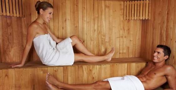 sauna people happy on levels