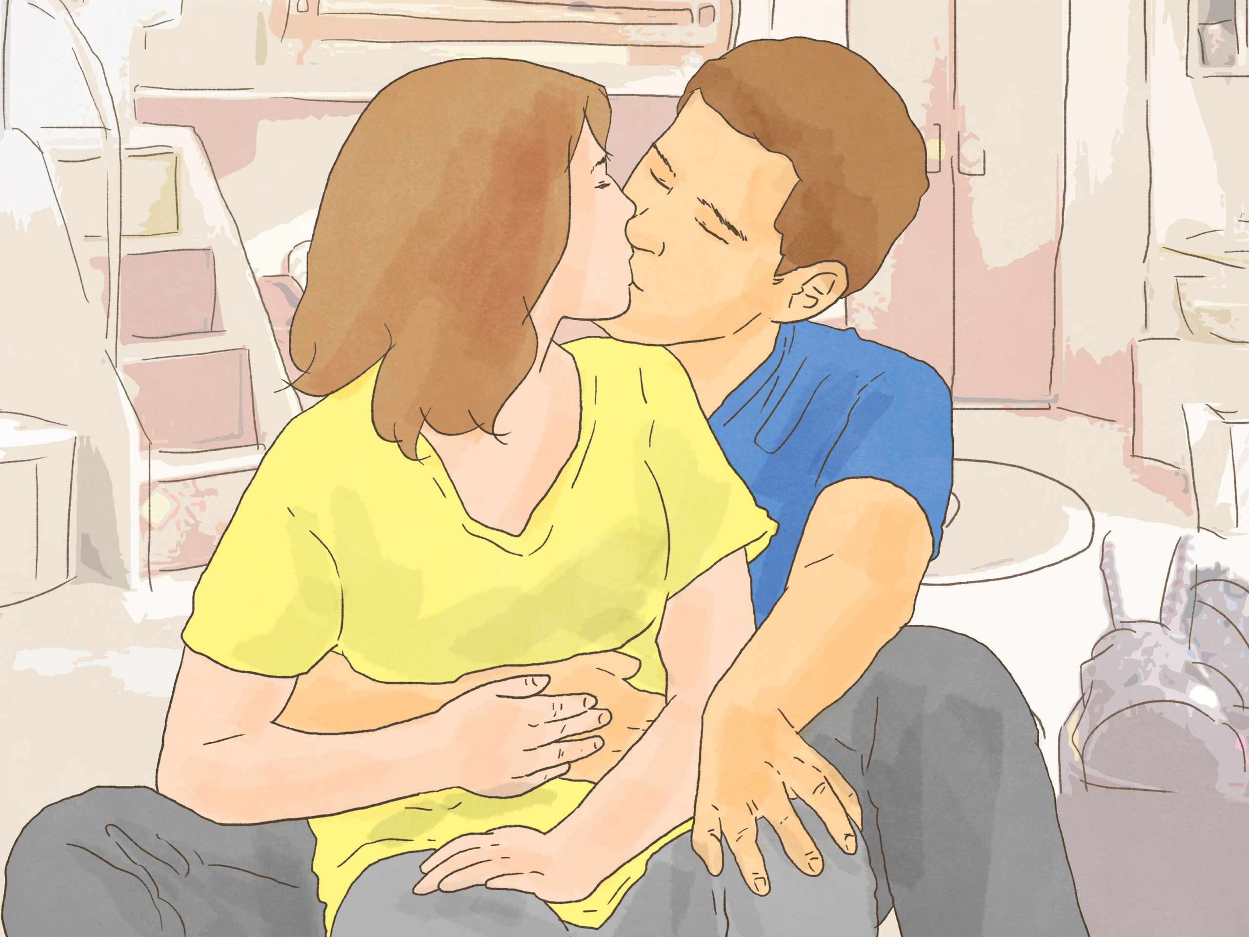 How to kiss your boyfriend romantically for the first time